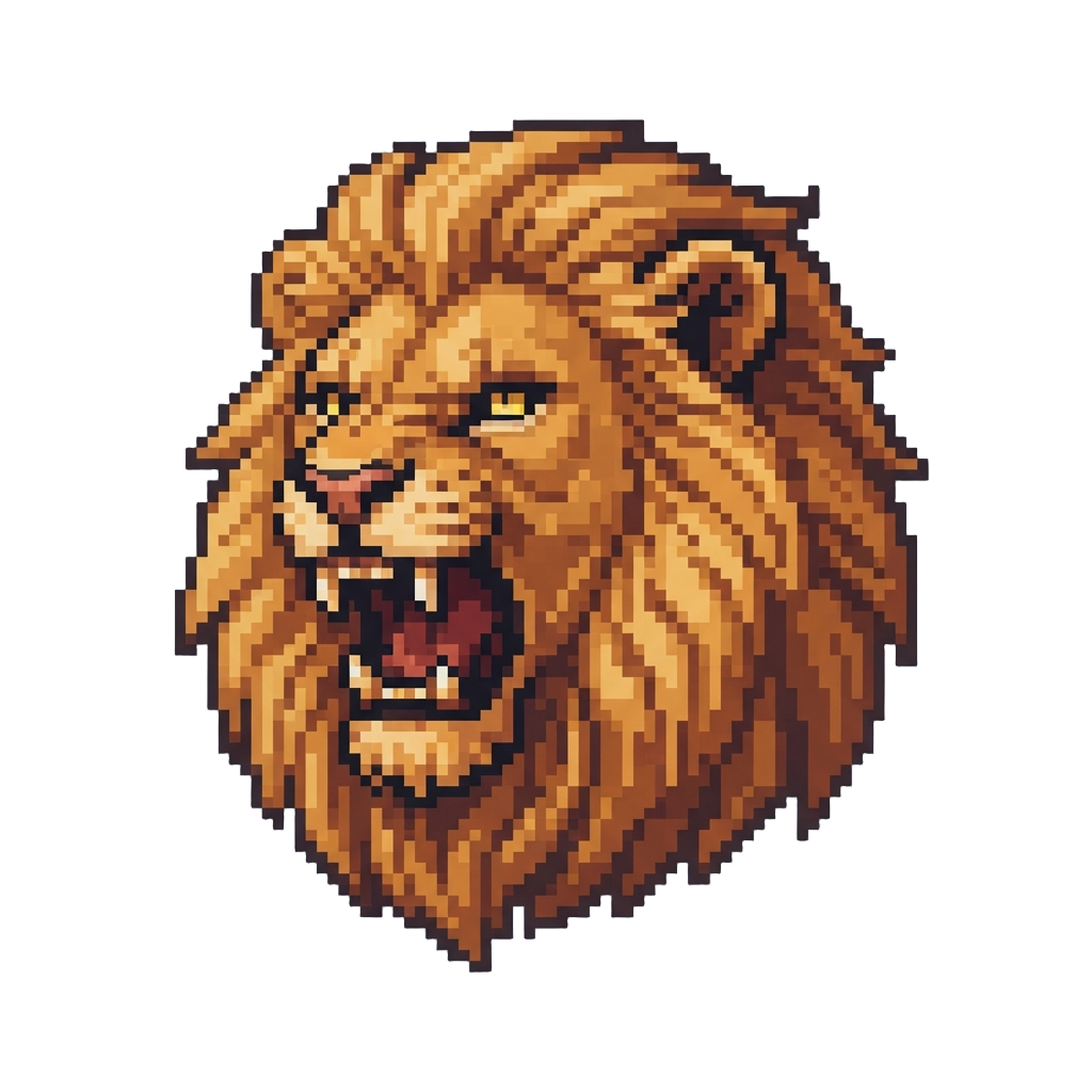 A Colossal Roaring Lion Head Surrounded by a Magnificent Mane