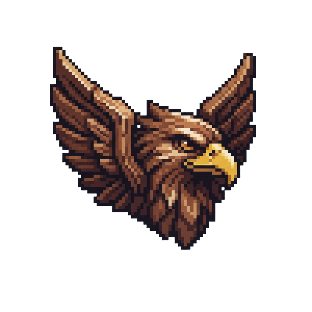 A Colossal Eagle Face Flanked by Great Wooden Wings