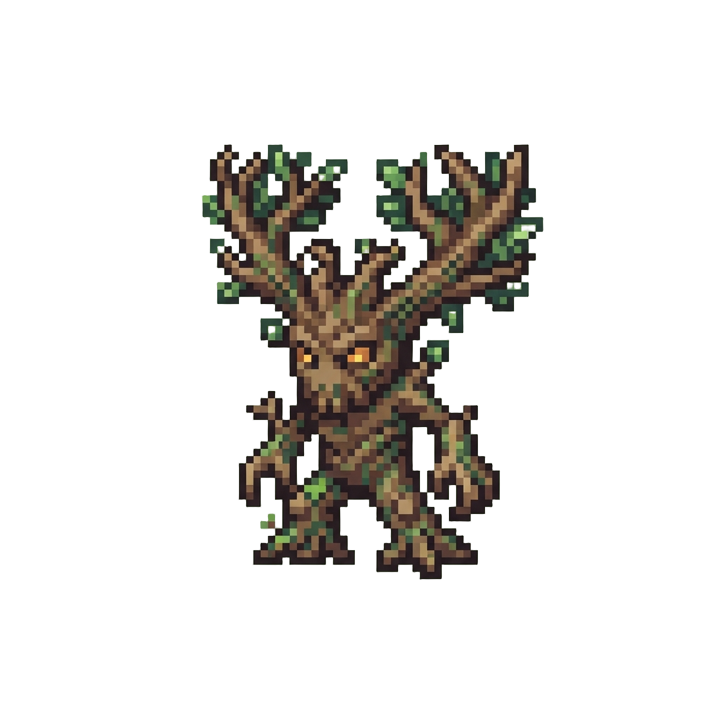 A Giant Wooden Ent with Towering Branch-like Arms