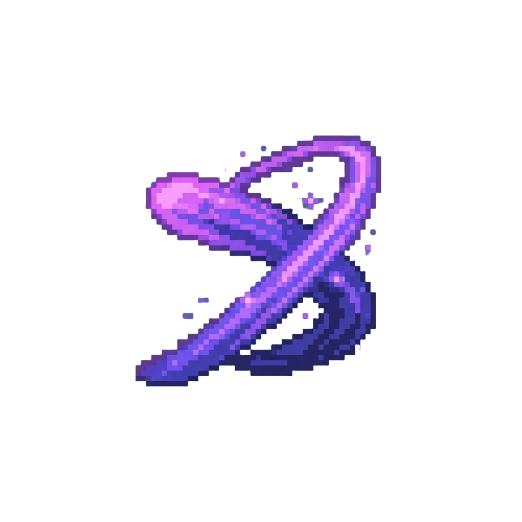 A Shimmering Violet Photon Trail