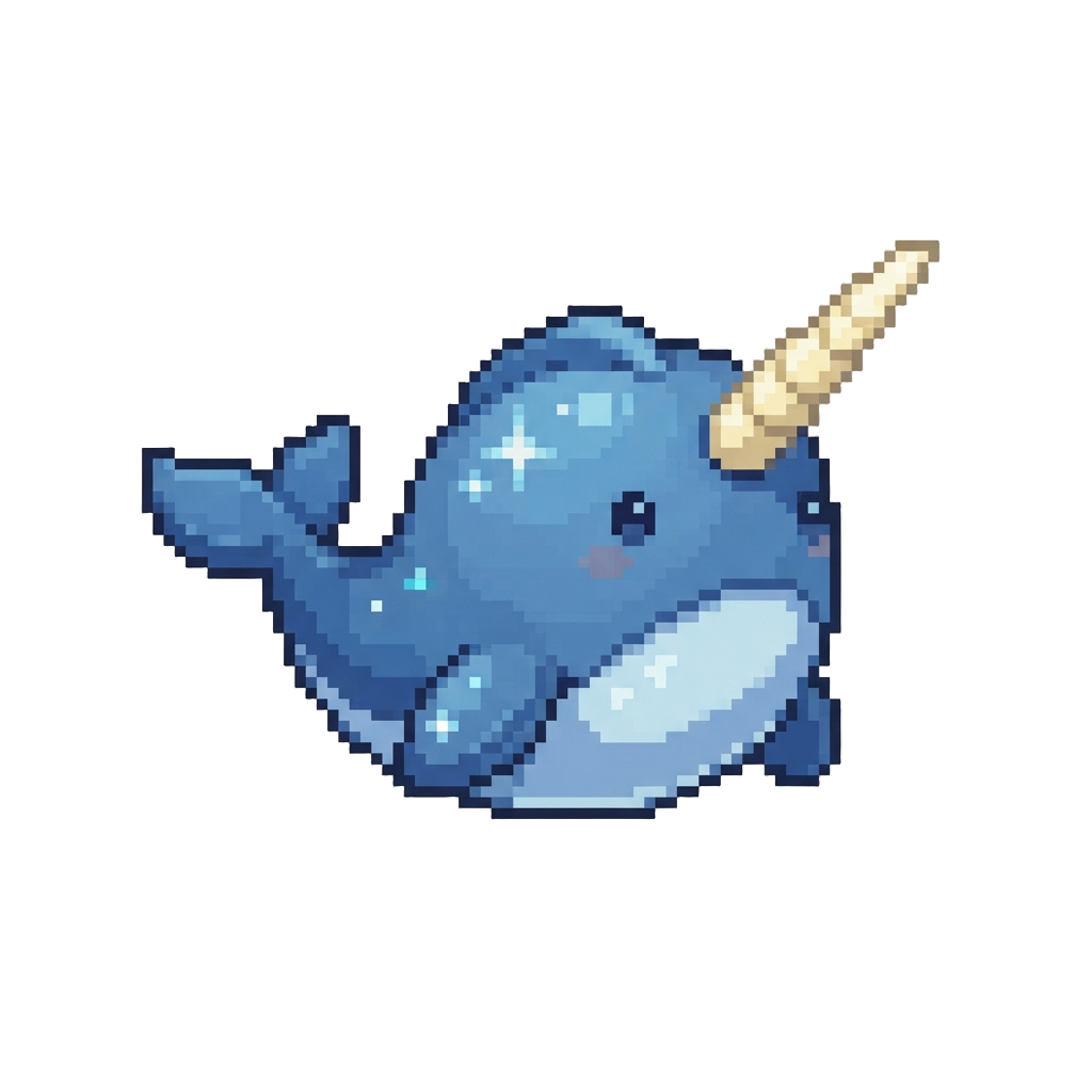A Huge Sparkling Blue Narwhal Plush
