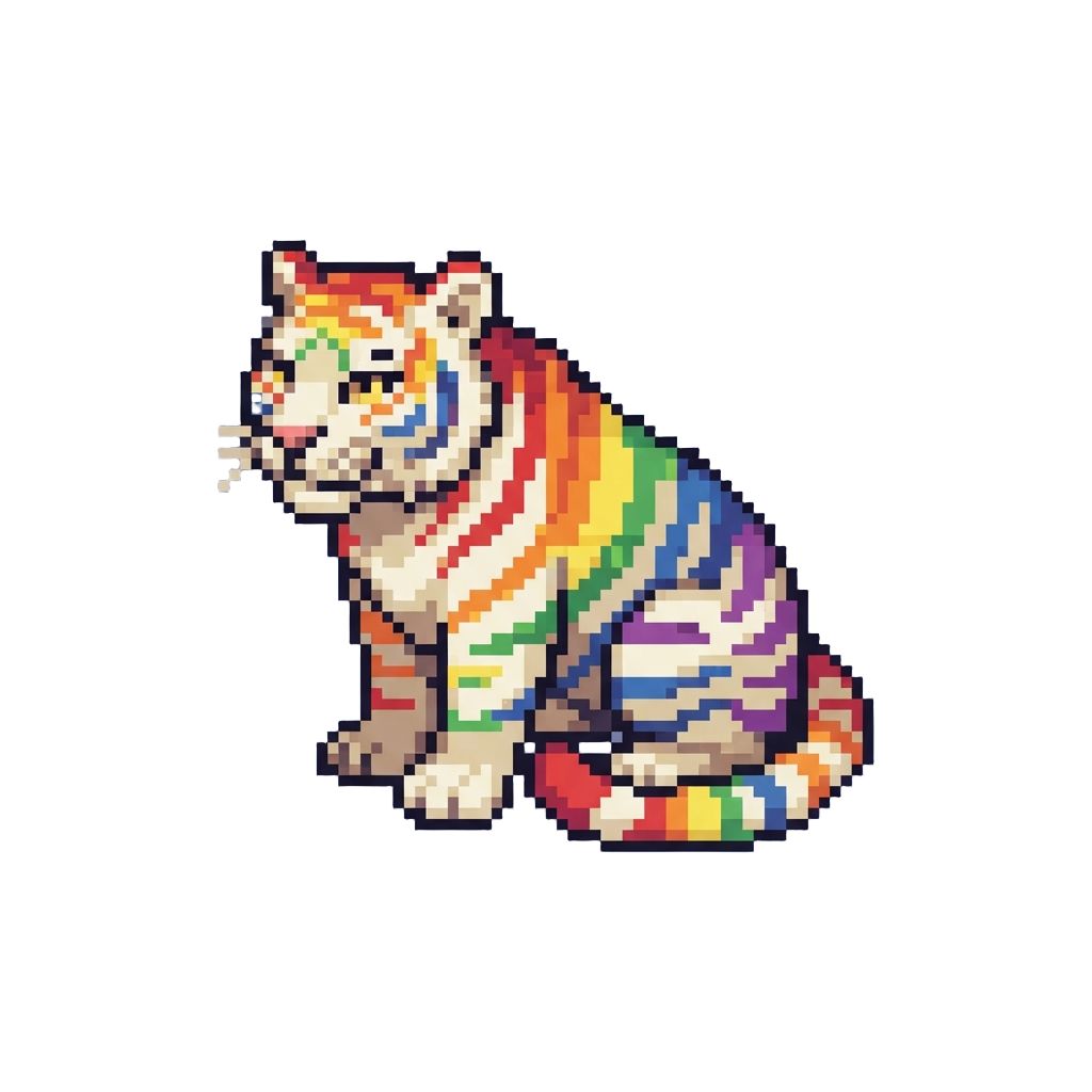 An Oversized Rainbow-striped Tiger