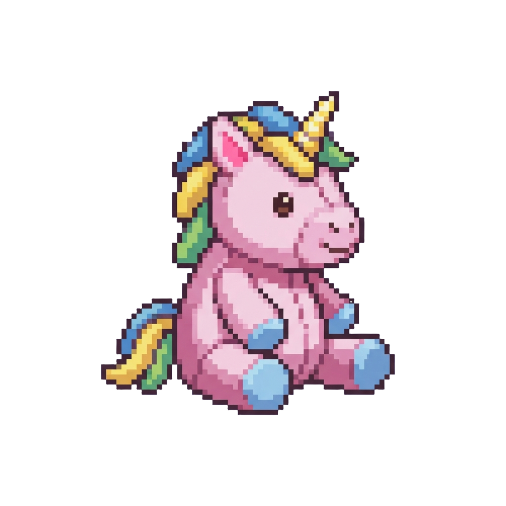 A Massive Colorful Unicorn Stuffed Toy