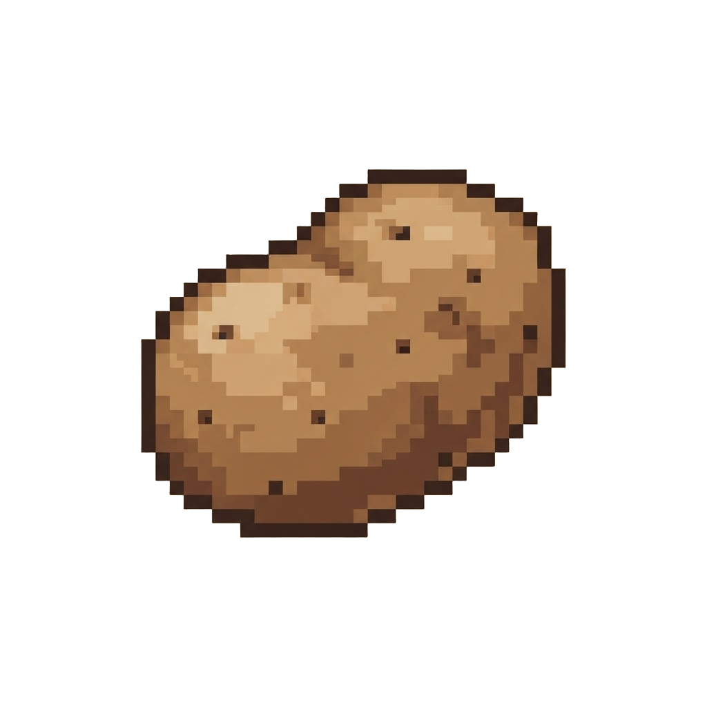 A Single Raw Brown Potato