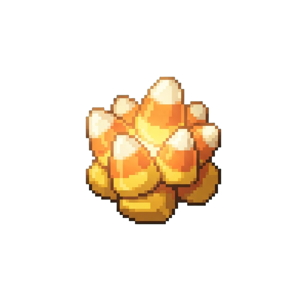 A Huge Glowing Candy Corn Cluster