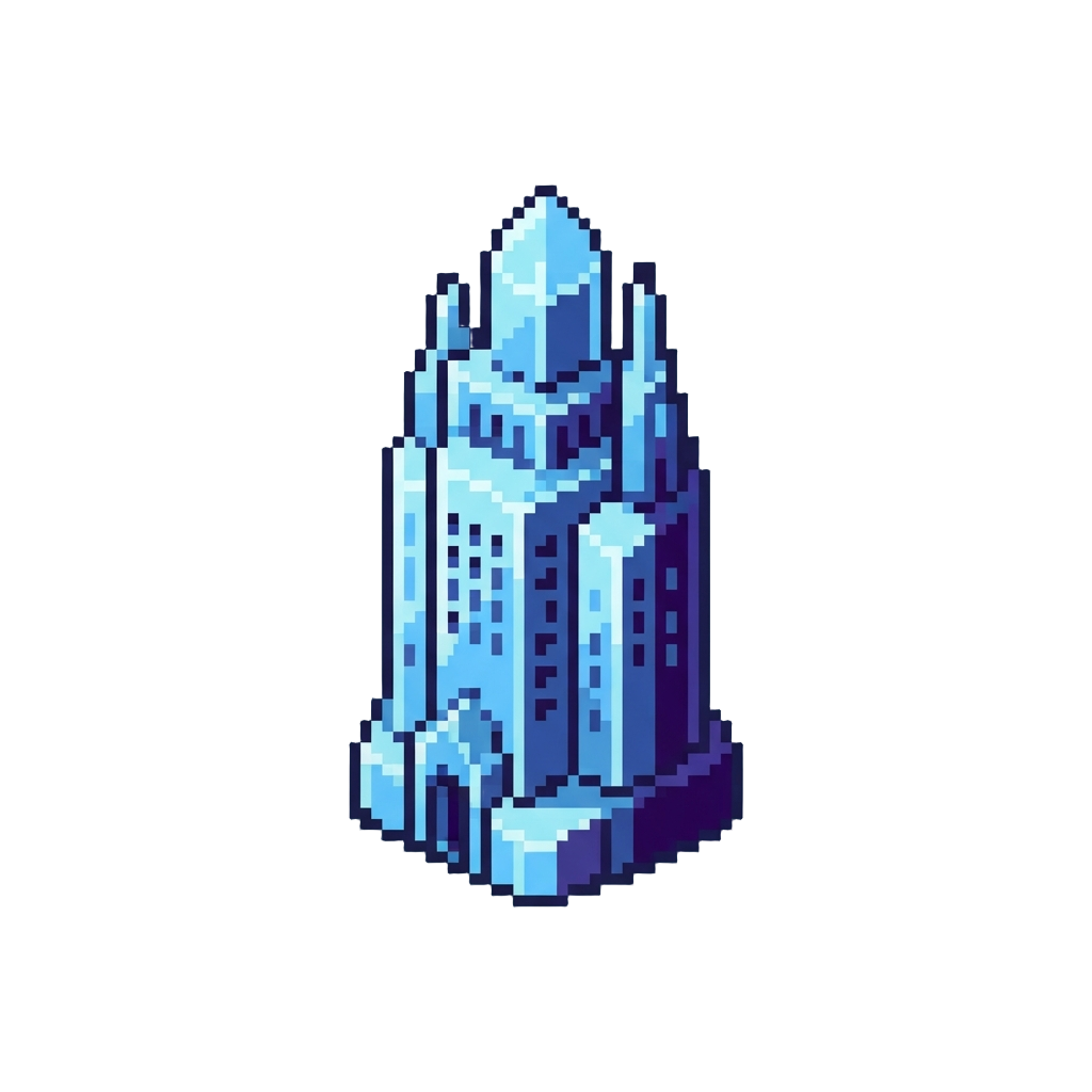 A Crystal Pixel Skyscraper