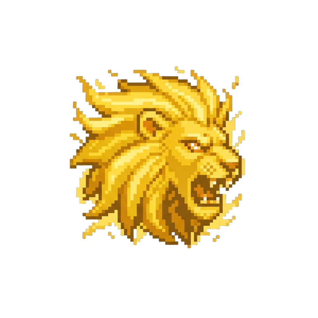 A Fierce Golden Lion Energy Aura