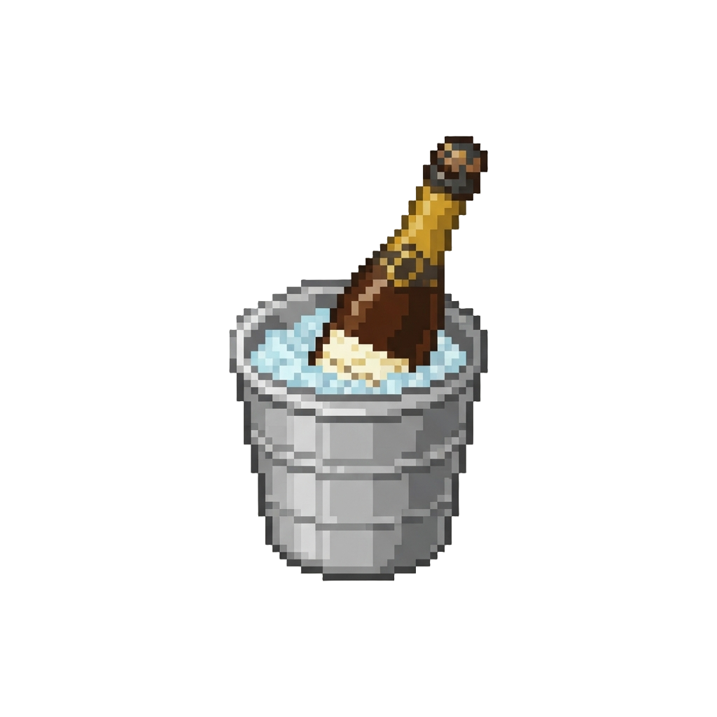 A Mini Bottle of Vintage Vintage Champagne in an Silver Ice Bucket