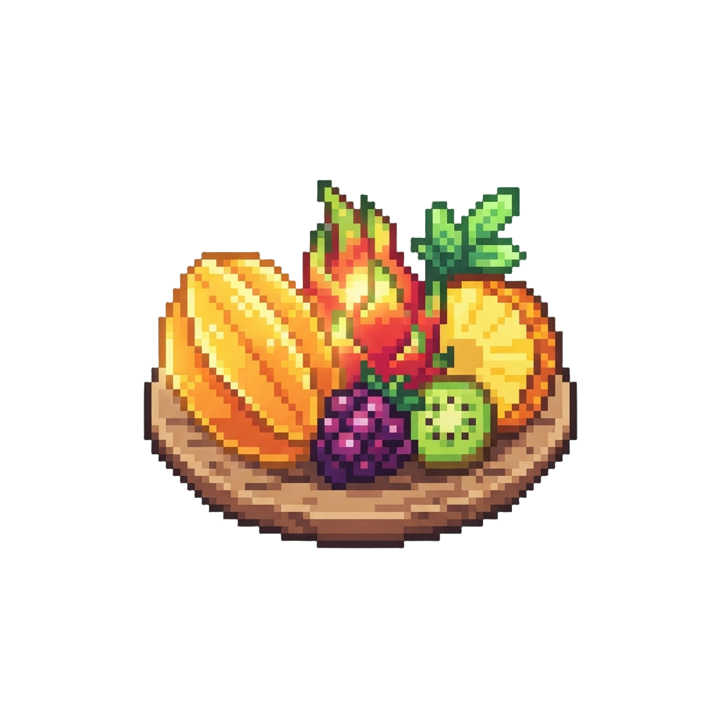 An Exotic Glowing Tropical Fruit Platter