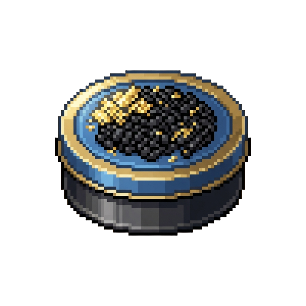 A Massive Gourmet Caviar Tin Topped with Edible Gold Leaf