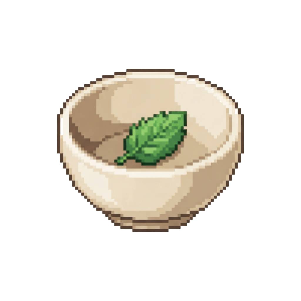 An Empty Bowl with Just a Single Mint Leaf