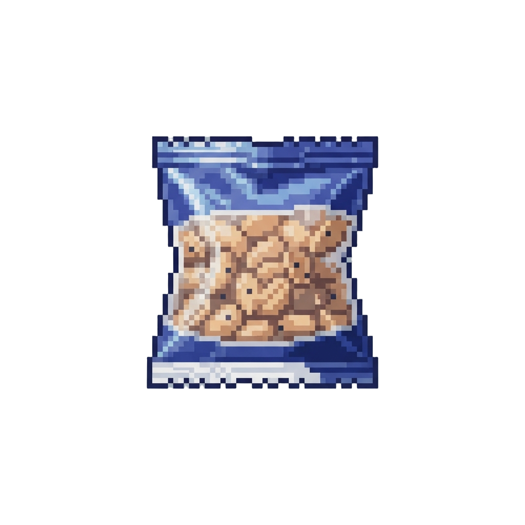 A Squished Miniature Bag of Airline Peanuts