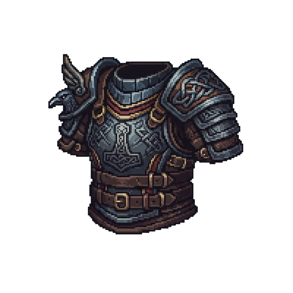 Nordic Leather and Etched Iron Thor Armor Blended with @image1's Signature Colors