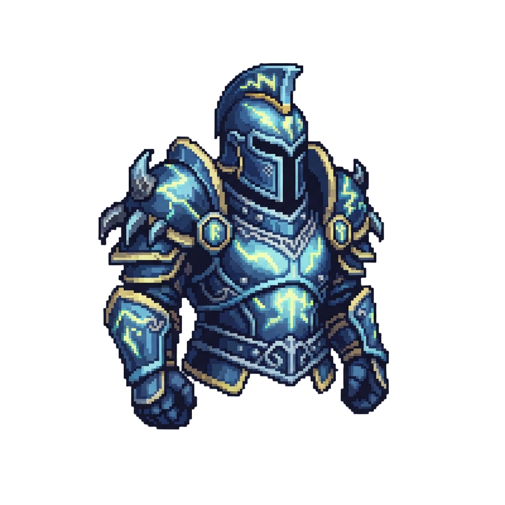 Storm-weaver Tempest-plate Armor Hybridized with @image1's Character Style