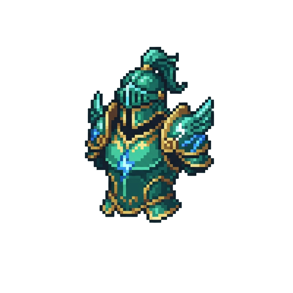 Celestial Emerald Divine Thunder Armor Adapted to @image1's Character Design