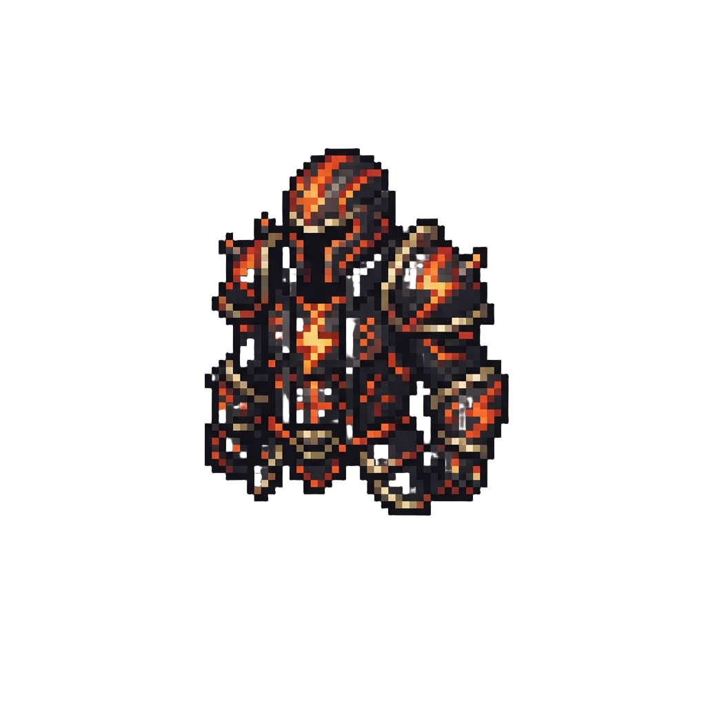 Molten Core Fiery Thunder God Armor Sculpted Around @image1's Original Attire