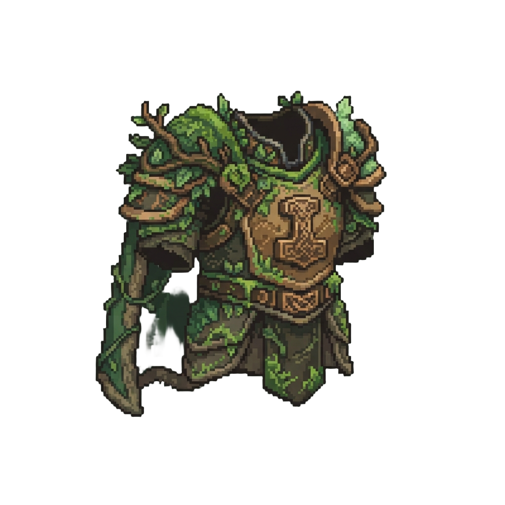 Verdant Wild-growth Druidic Thor Armor Styled with @image1's Distinct Details