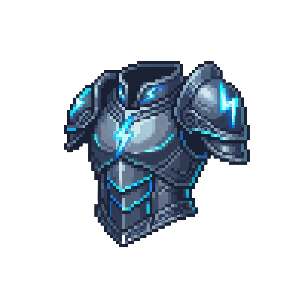 Titanium-alloy Sleek Lightning Armor Tailored to @image1's Character Style