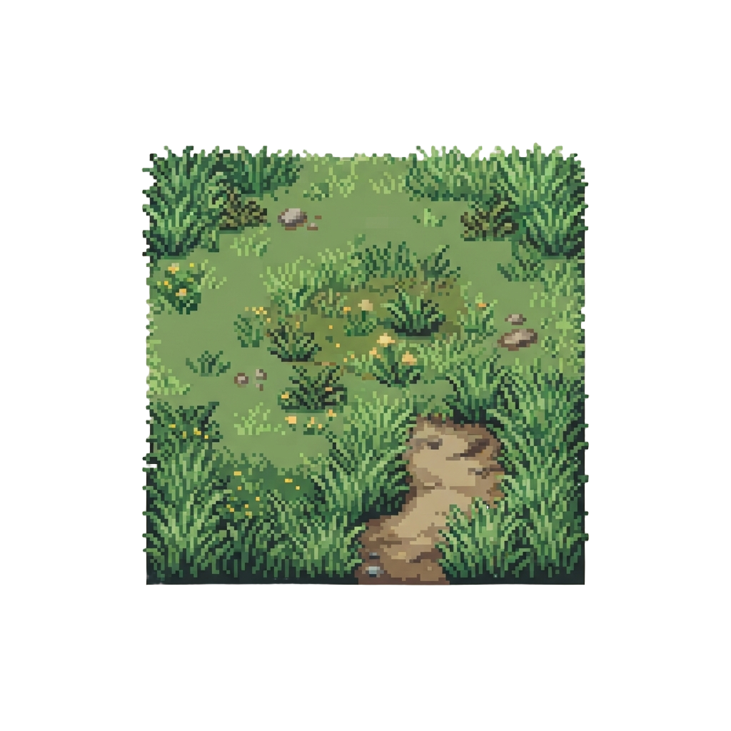 An Empty Overgrown Front Lawn