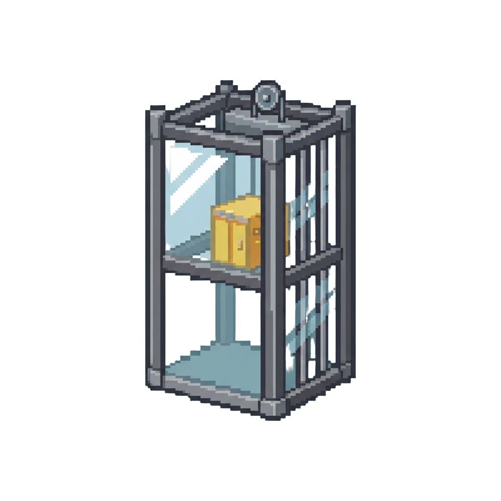 A Silent Glass Elevator Shaft
