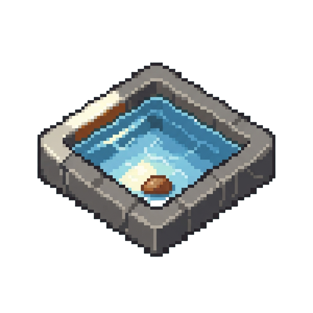 A Tranquil Sunlit Shallow Pool Square