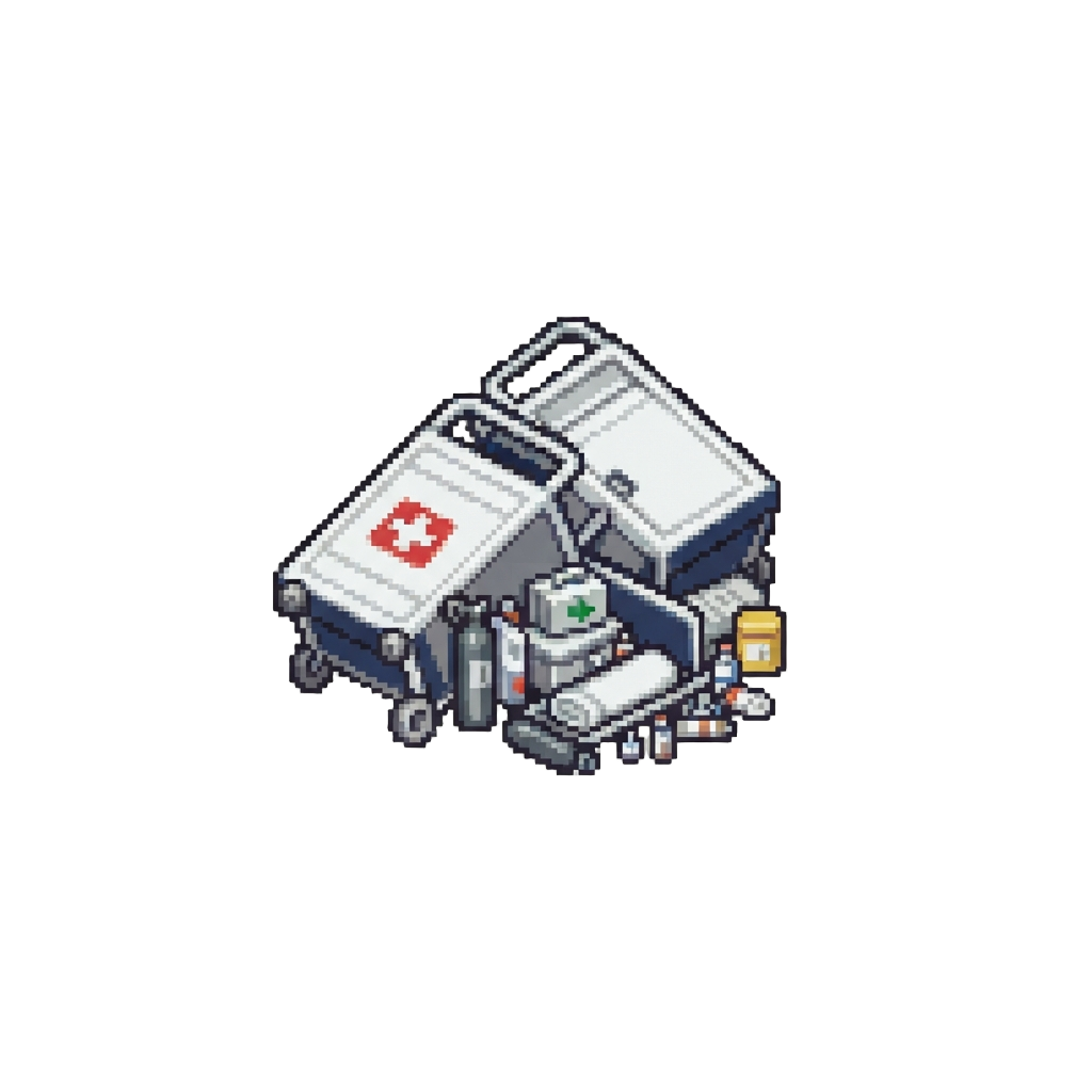 A Pile of Overturned Medical Supply Carts