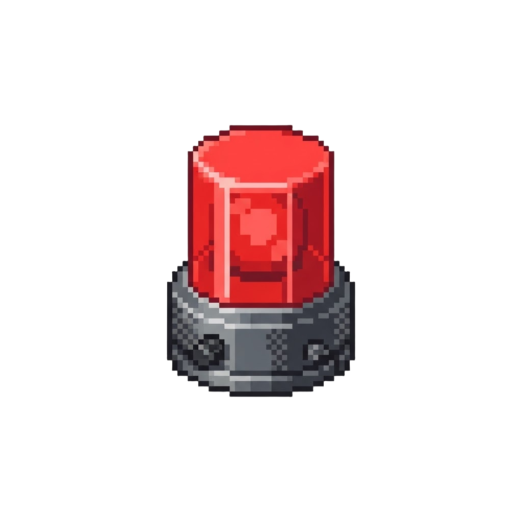 A Bright Red Strobe Light Pulsing Intensely