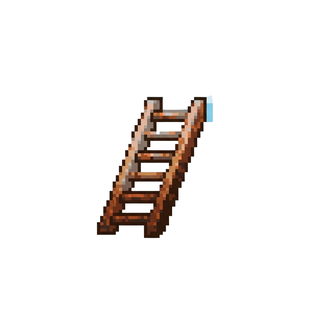 A Rusted Metal Access Ladder to the Sky