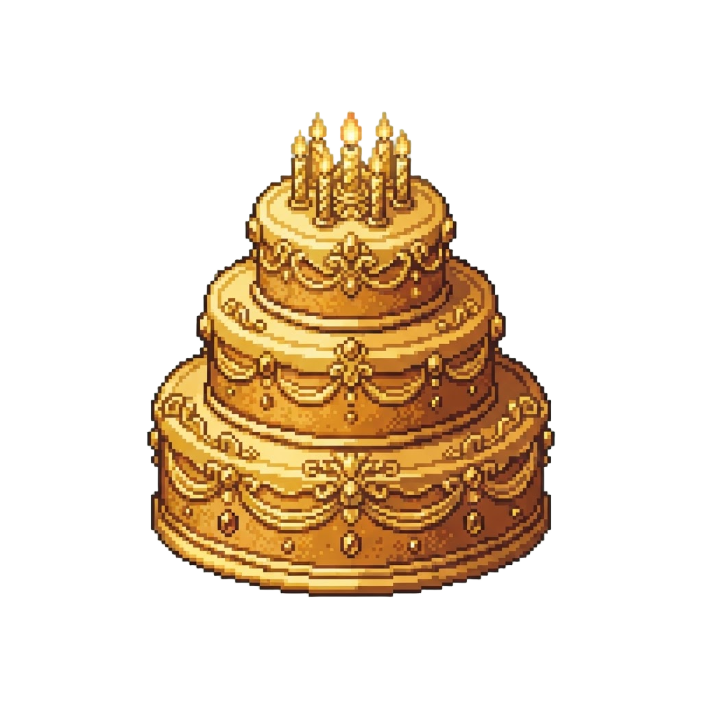 A Gigantic Golden Birthday Cake
