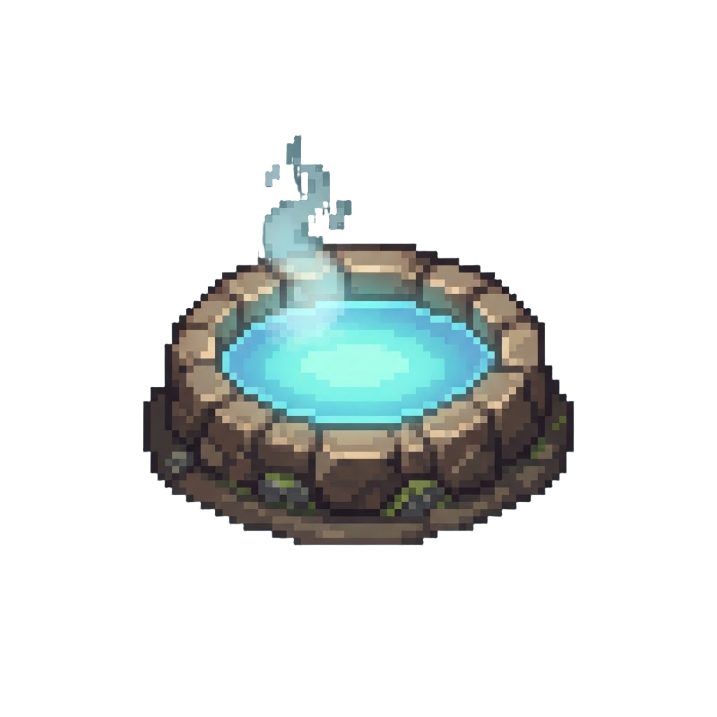 A Warm Steaming Pool with Glowing Water