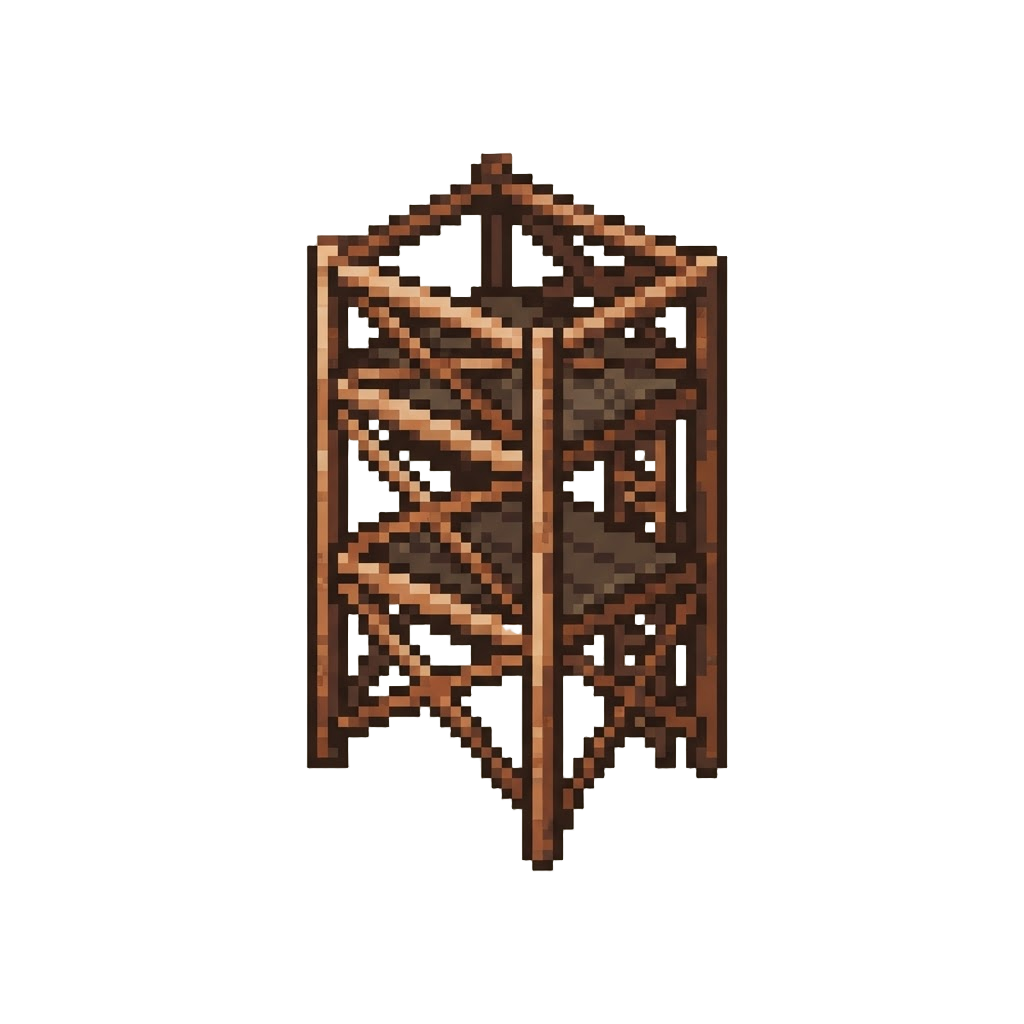 A Rusted Iron Scaffolding Tower