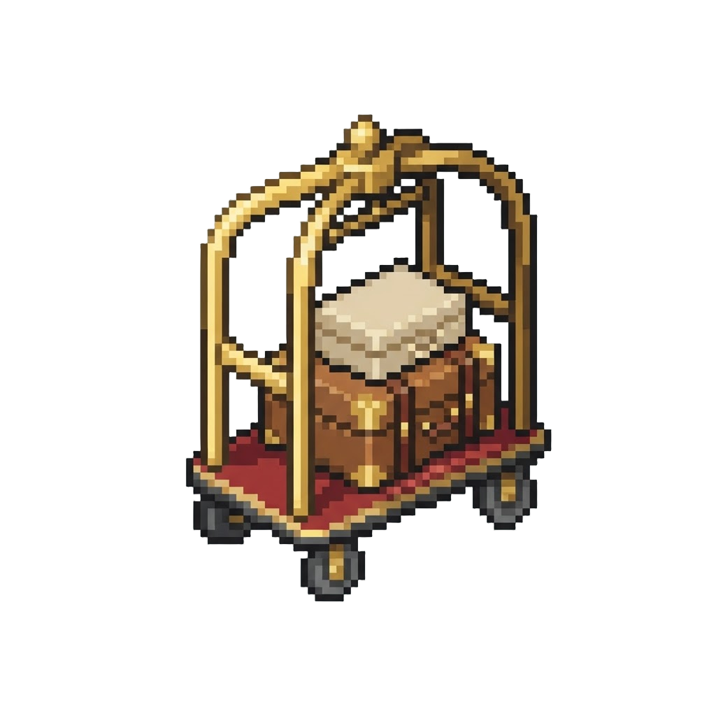 An Antique Brass Luggage Cart