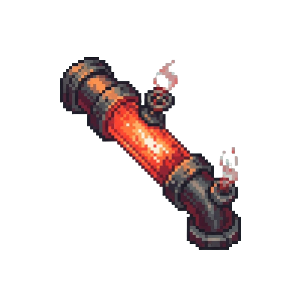 A Glowing Red Superheated Steam Pipe