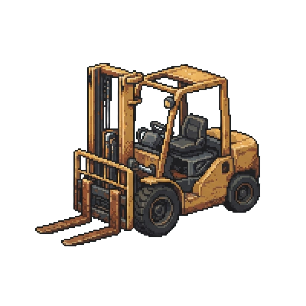 An Abandoned Industrial Fork Lift Frame