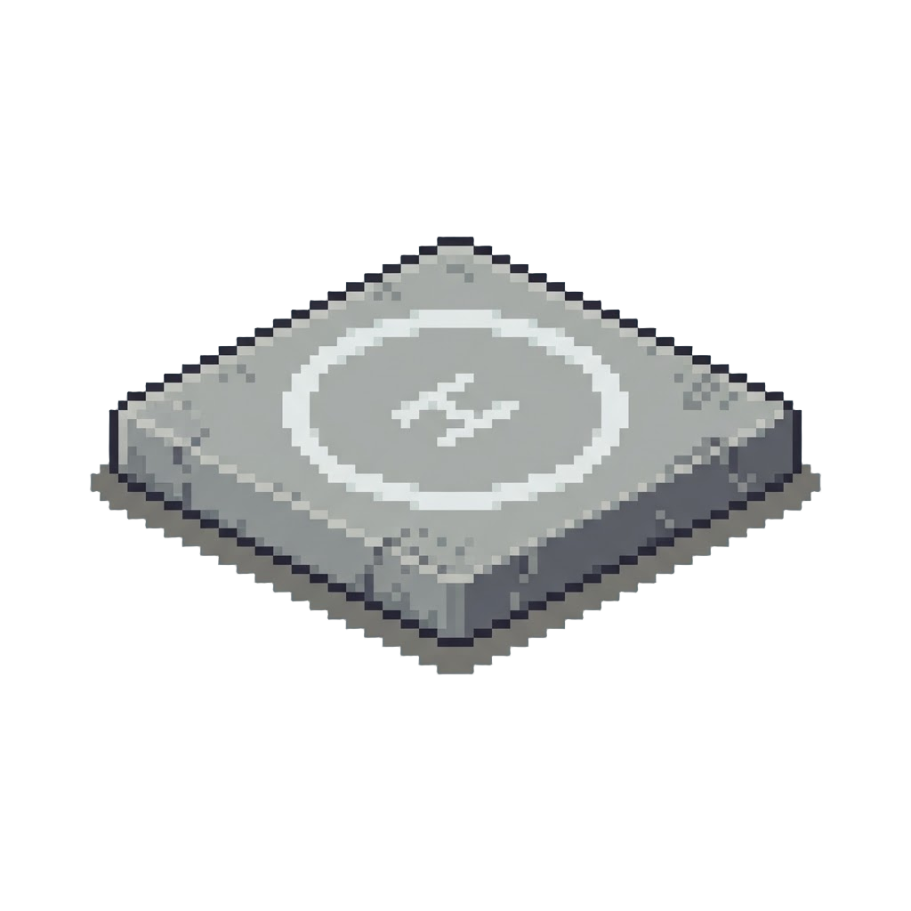 A Concrete Helipad Marked with a White Circle