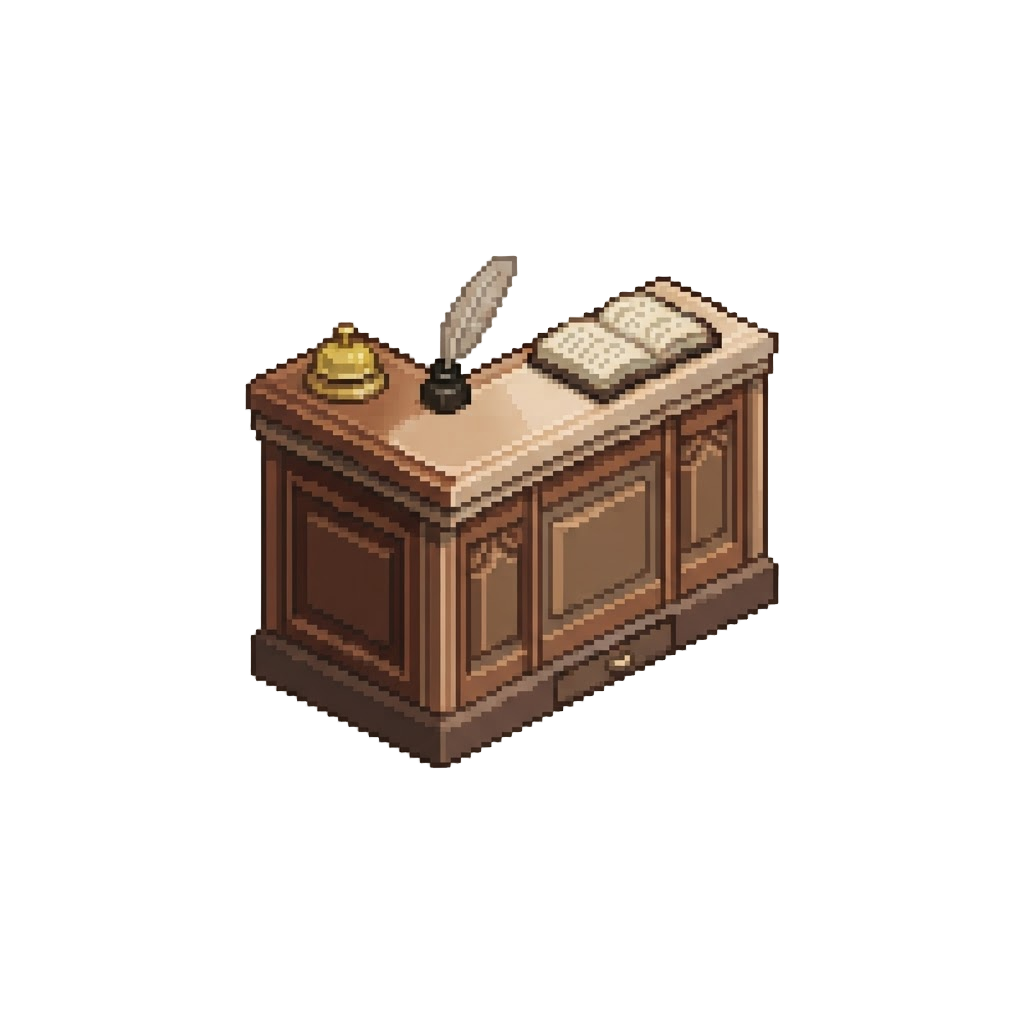 A Grand Wooden Reception Desk