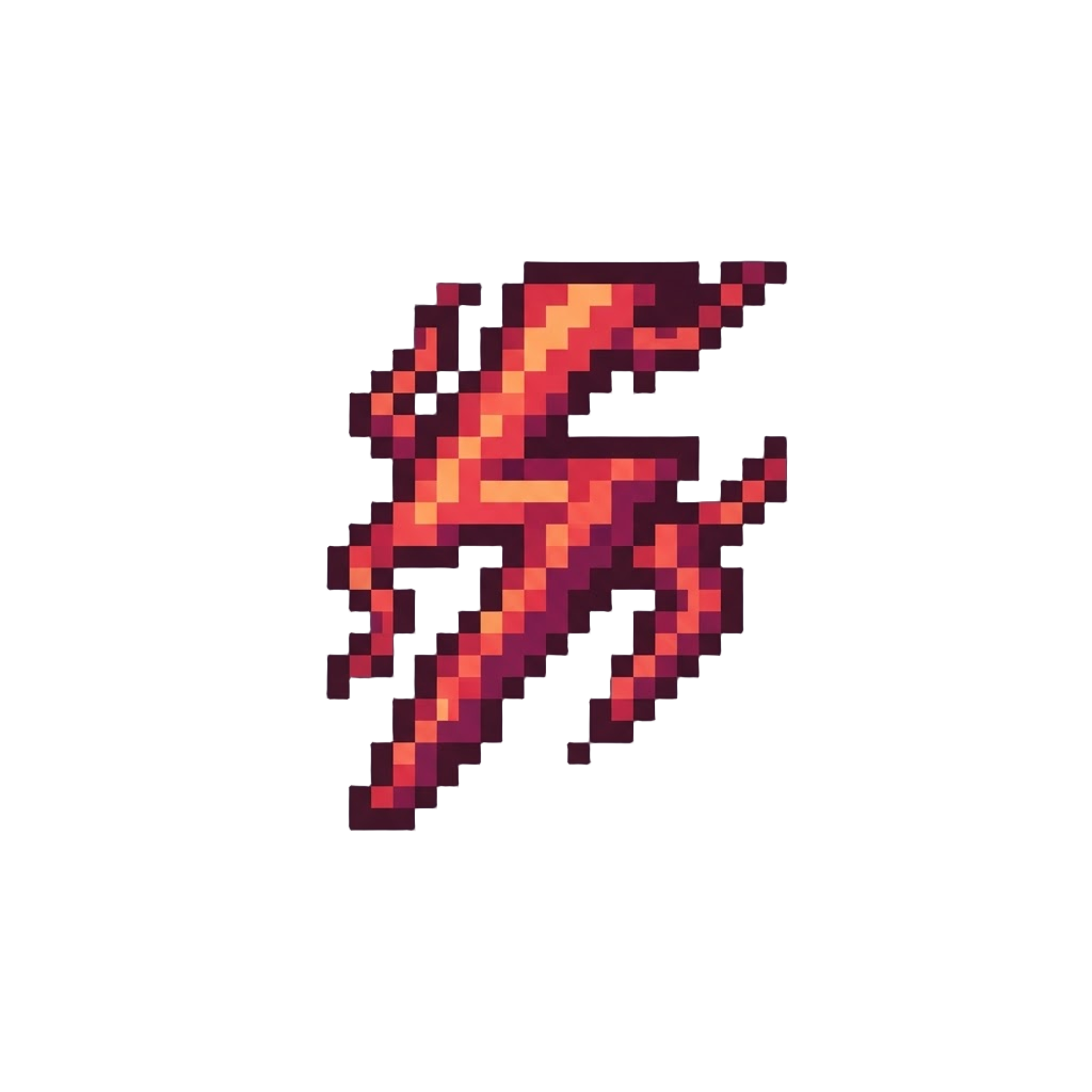 A Surge of Glowing Crimson Evil Lightning