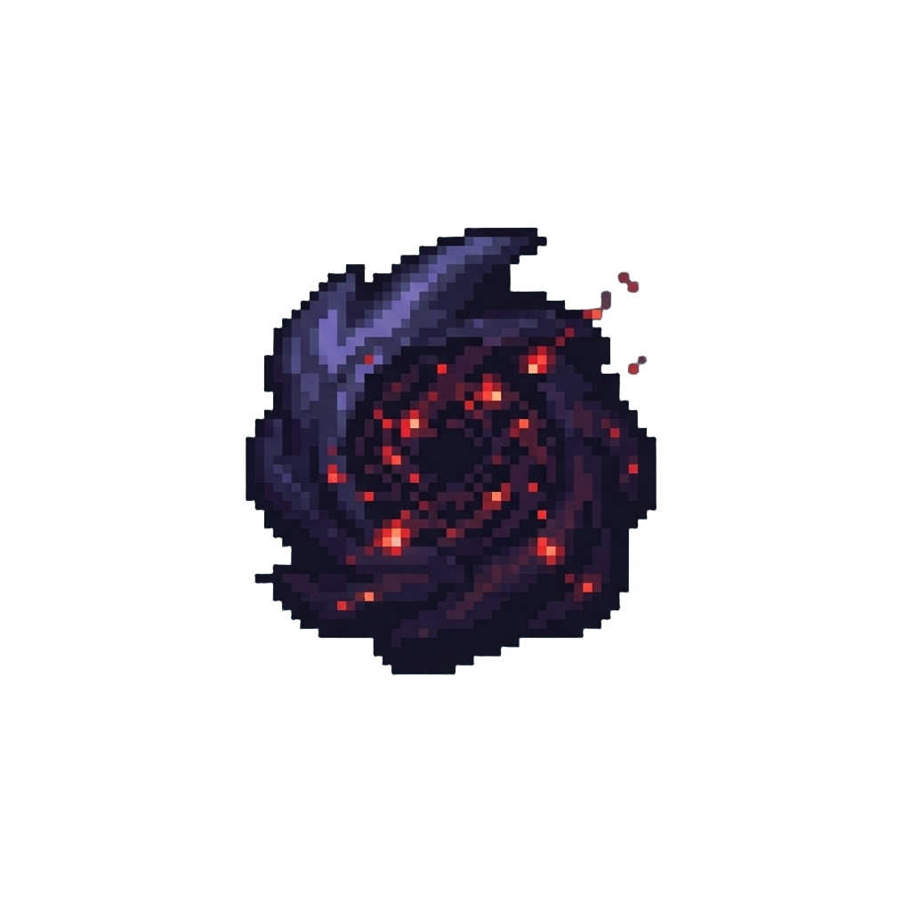 A Dark Void Aura with Glowing Red Embers