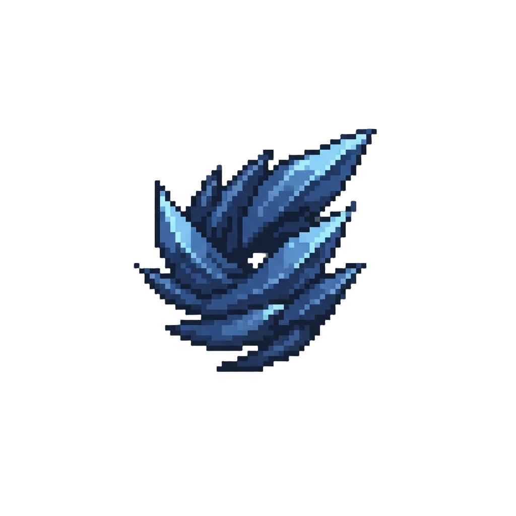 A Swirl of Corrupted Dark Blue Energy Spikes