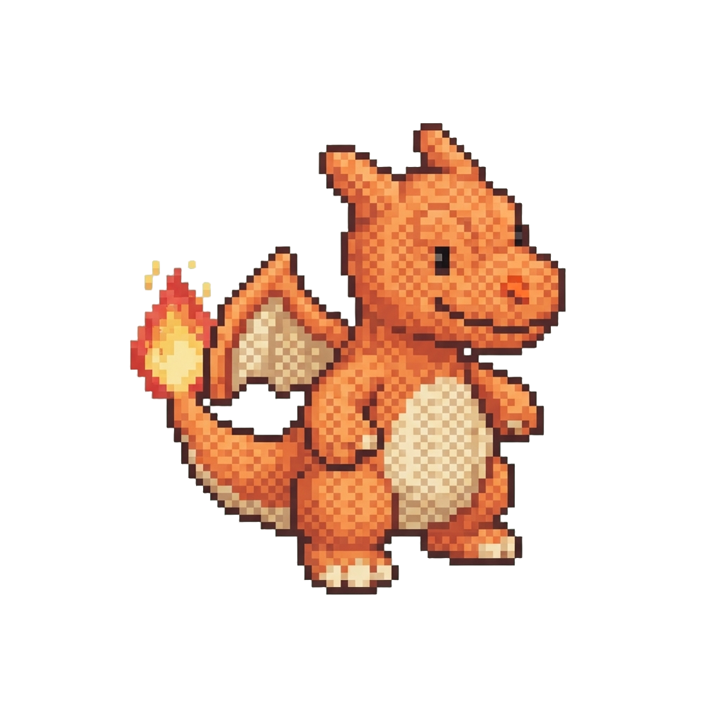 A Cute Hand-knit Yarn Charizard Doll