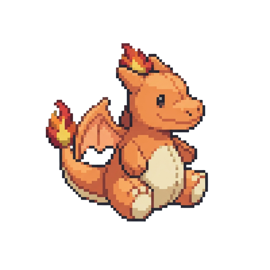 A Soft Squishy Plush Charizard with Felt Flames