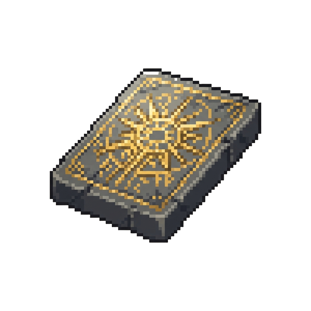 A Majestic Golden-line Slate Engraving