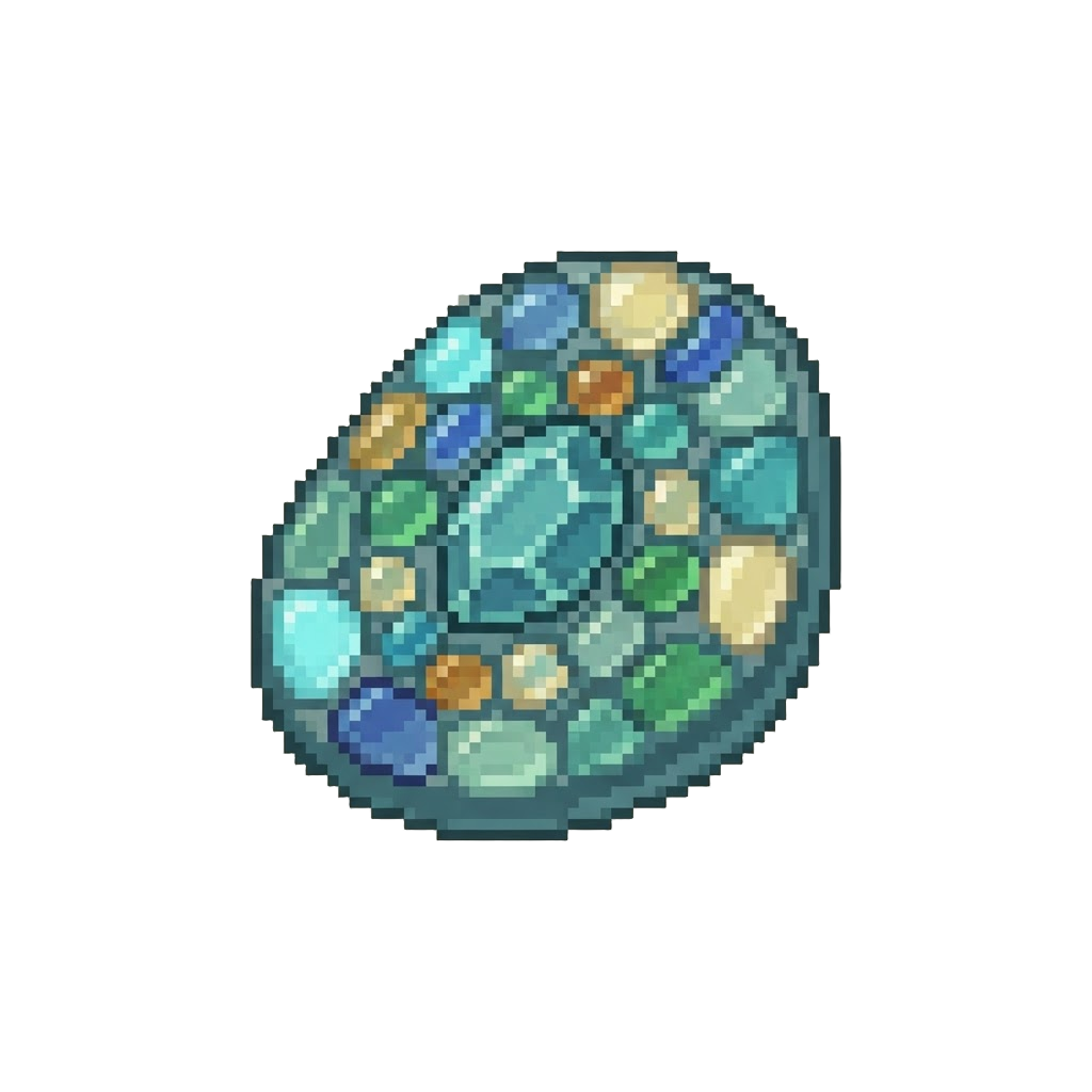 A Smooth Sea-glass Mosaic Drawing