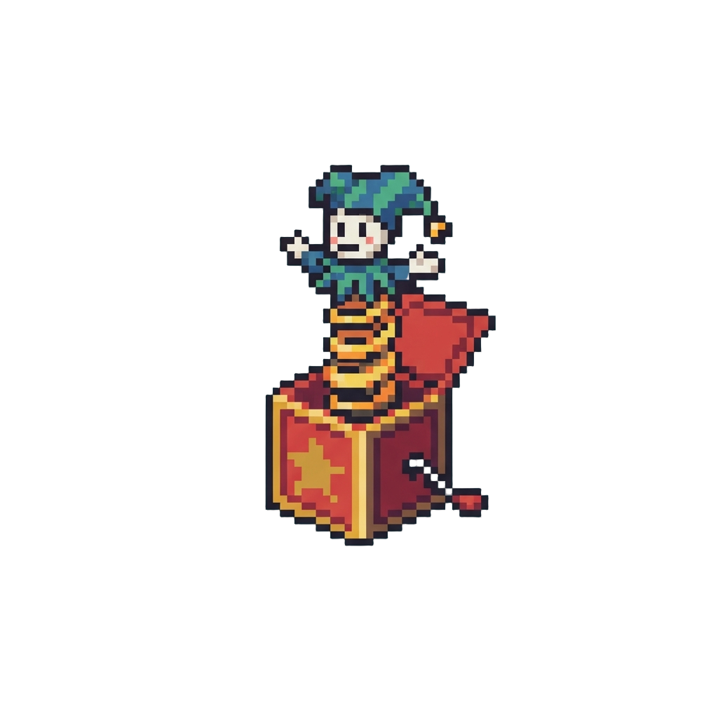 A Popping Toy Jack-in-the-box Bouncing Up