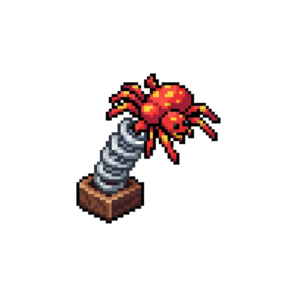 A Bright Spring-loaded Fake Spider Popping Forward
