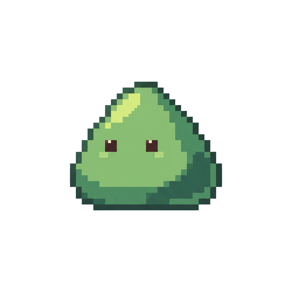 A Cute Chubby Triangle Blob with Tiny Eyes