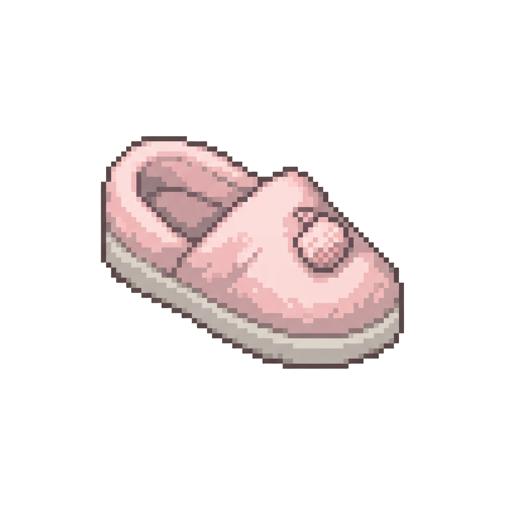 A Single Giant Fuzzy Slipper Sticking Out
