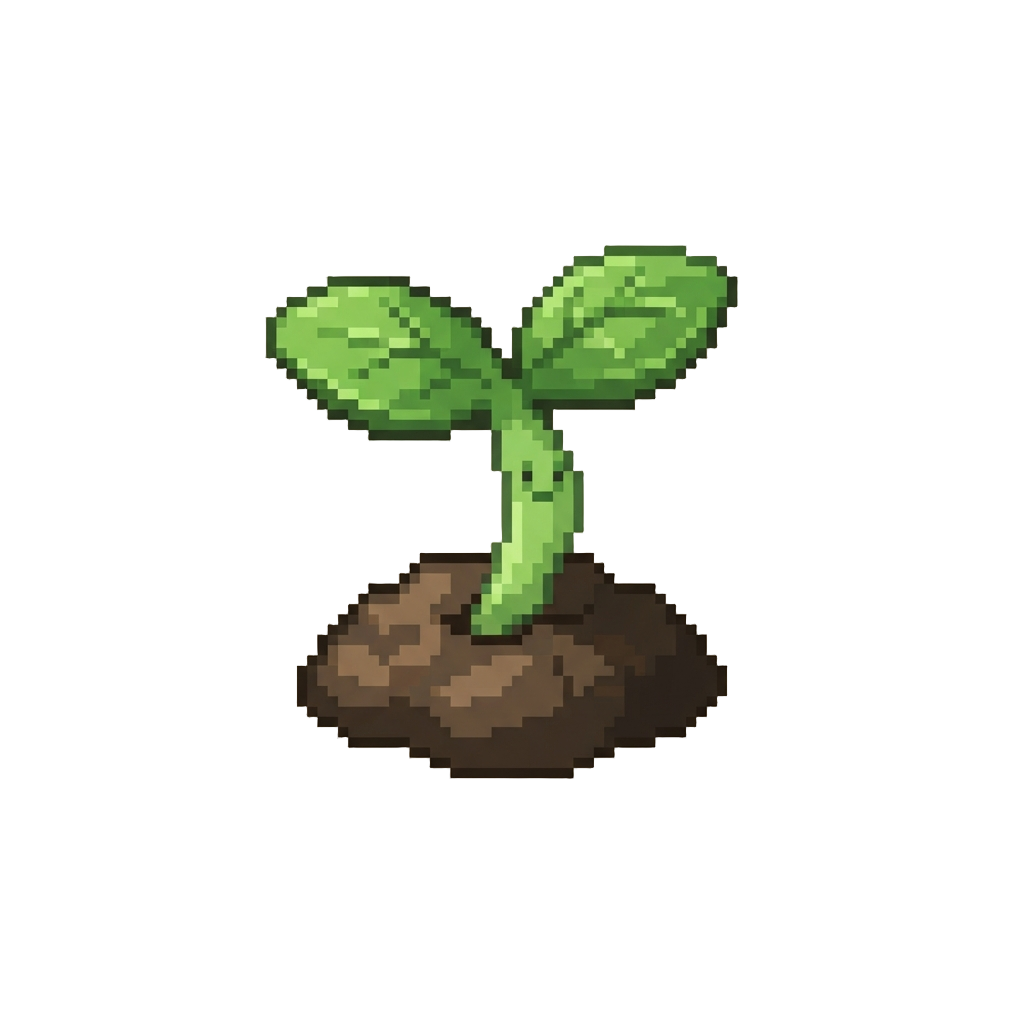 A Tiny Green Pixel Sprout Friend