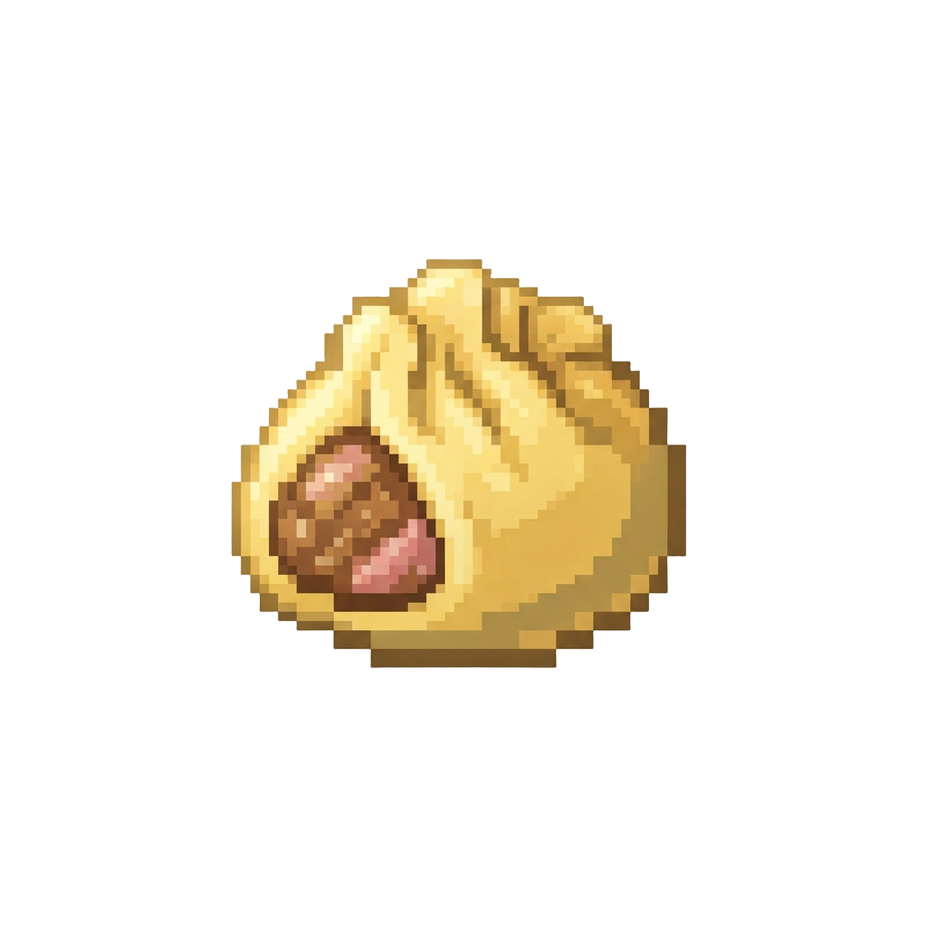A Glowing Golden Pork Dumpling