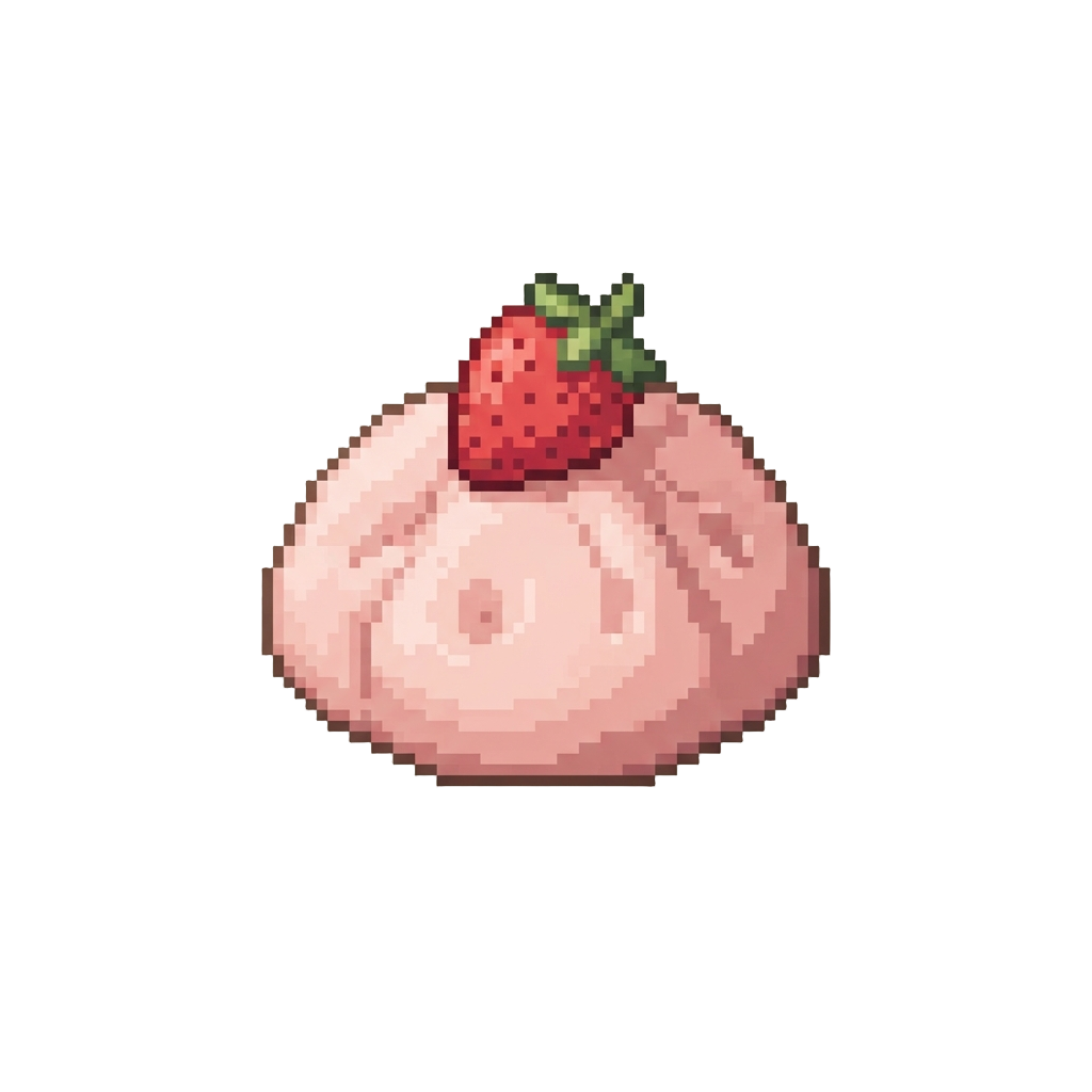 A Soft Blush-pink Strawberry Dumpling